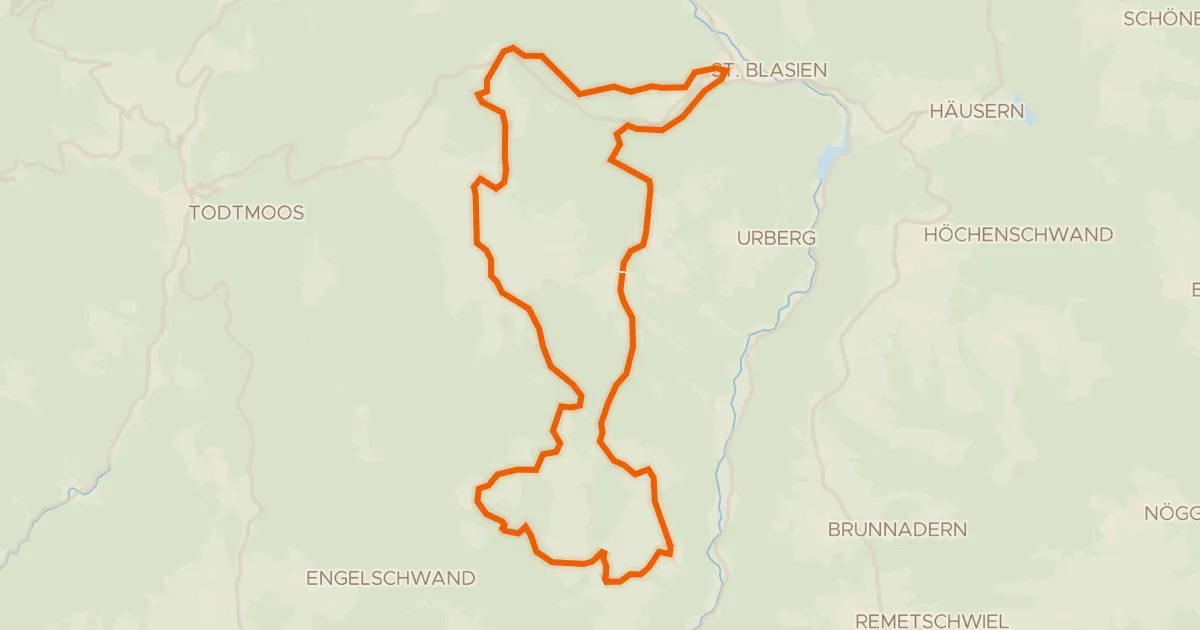 Map of the cycling route RouteWT 9b - Panorama-Lang-Route