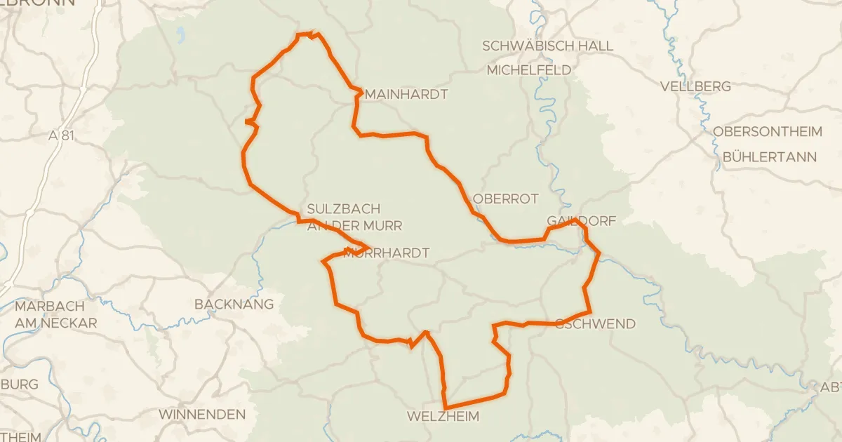 Kaart van de fietsroute Radtour Idyllische Straße