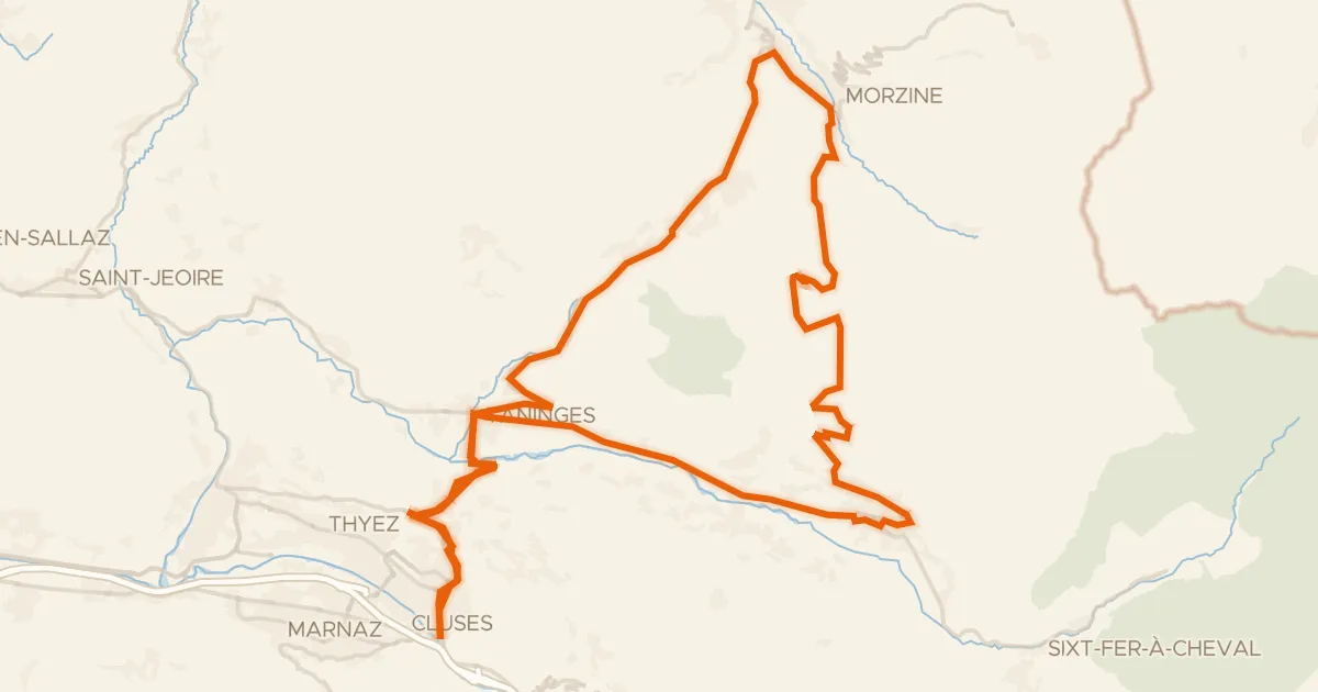 Map of the cycling route Circuit de Joux Plane