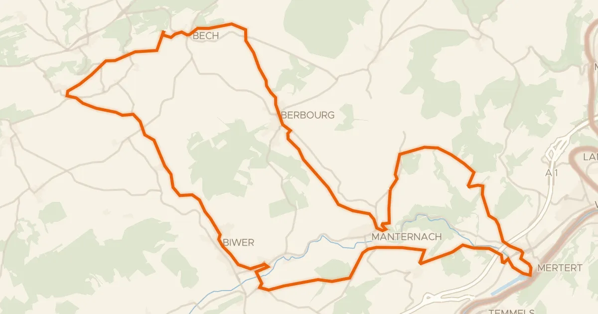 Map of the cycling route Velo Pomarium