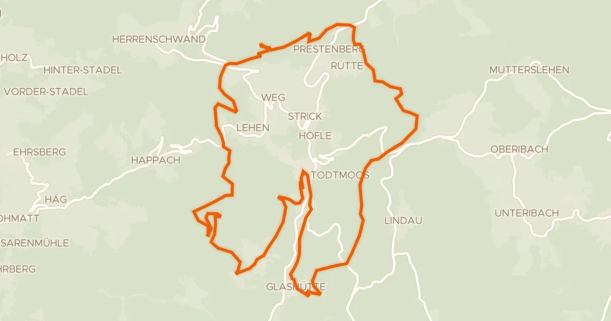 Map of the cycling route enjoy&bike Todtmoos