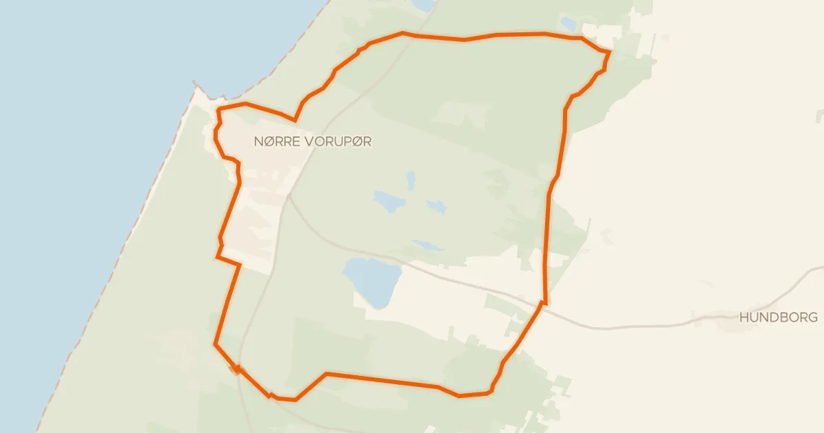 Kaart van de fietsroute Faddersbølruten