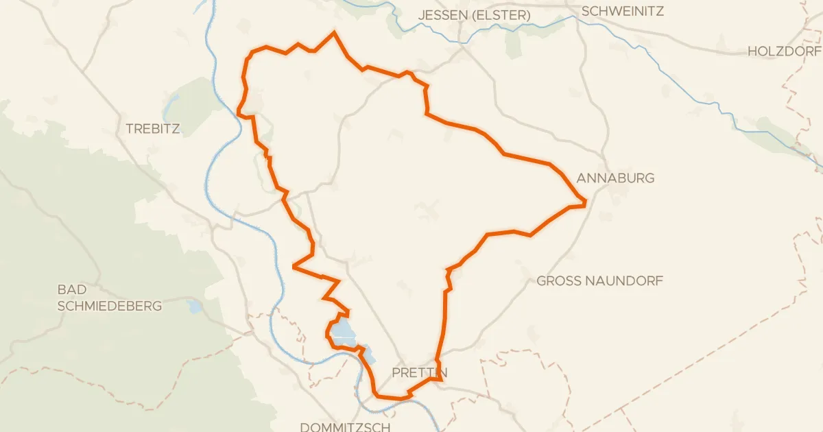 Map of the cycling route Rondje Burg Klöden en Riß