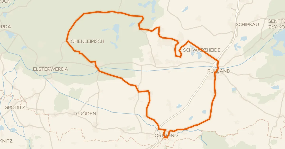 Map of the cycling route Rondje Gutshaus en Der Loben
