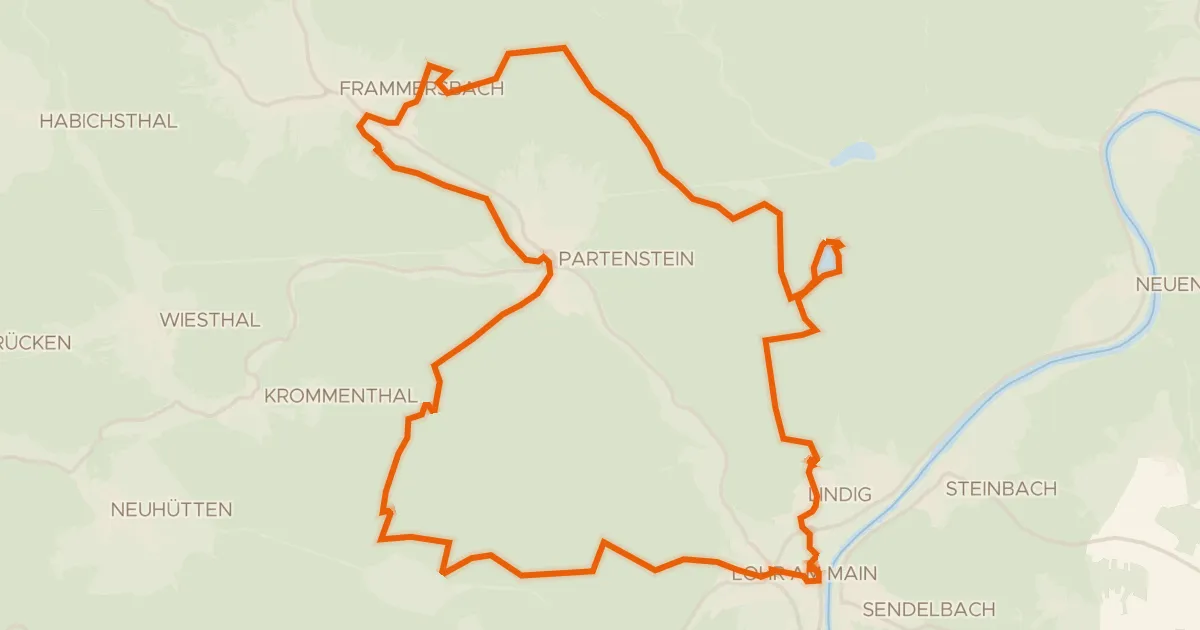 Kaart van de fietsroute Bikewald Route 23 – Spessarttor