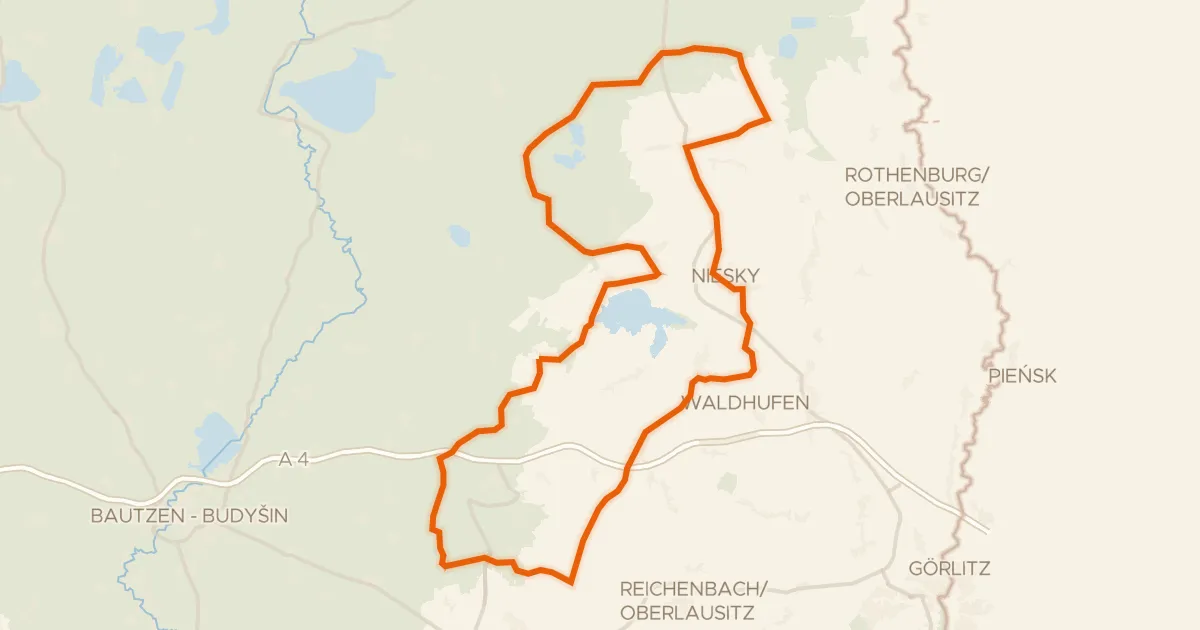 Kaart van de fietsroute Rondje Gröditzer Skala en Schloss Gröditz
