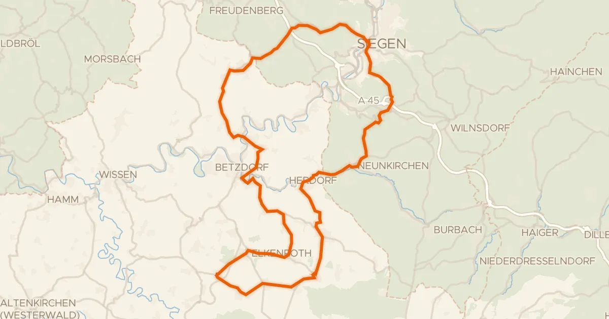 Kaart van de fietsroute Rondje Schloss Friedewald en Rosenheimer Lay