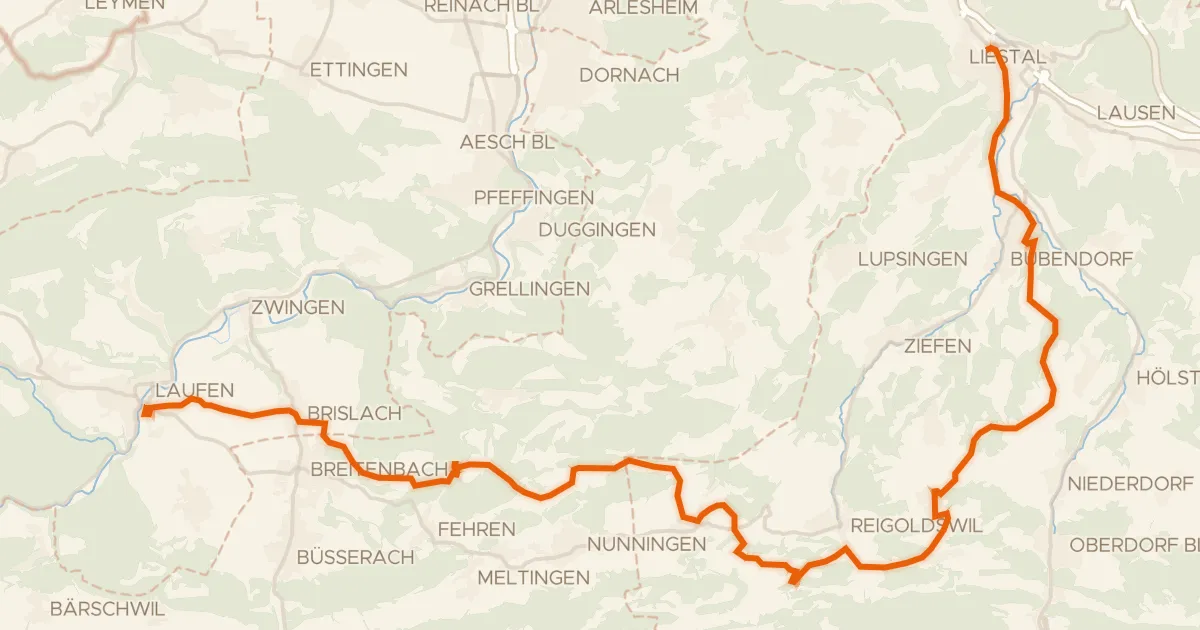 Kaart van de fietsroute Chirsi-Route