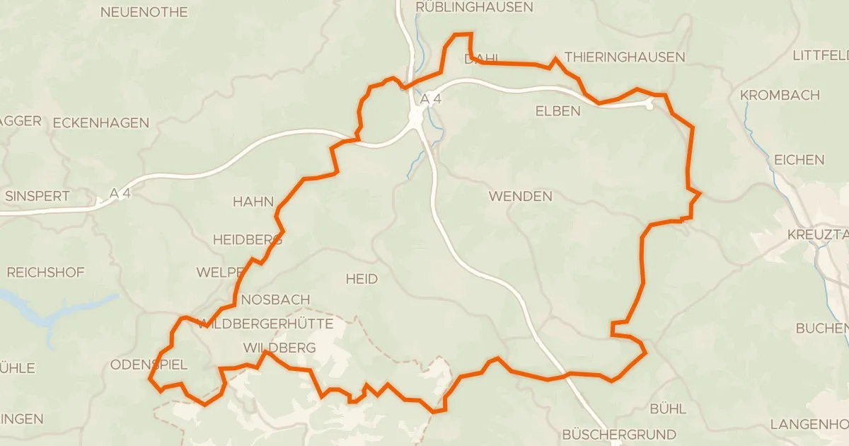 Map of the cycling route Rondje Mittagsbrüche en Wiehbruch