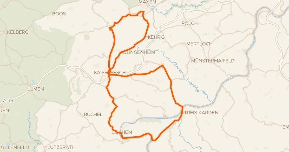 Kaart van de fietsroute Rondje Löwenburg en Brauselay