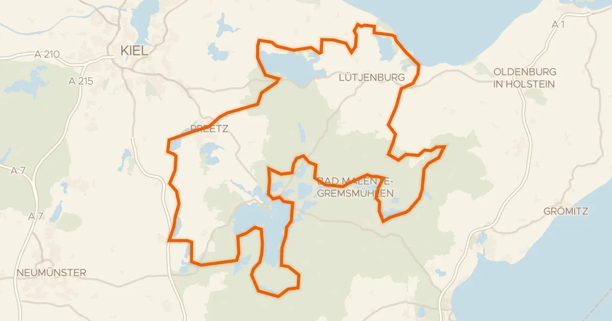 Map of the cycling route Holsteinische-Schweiz-Radtour