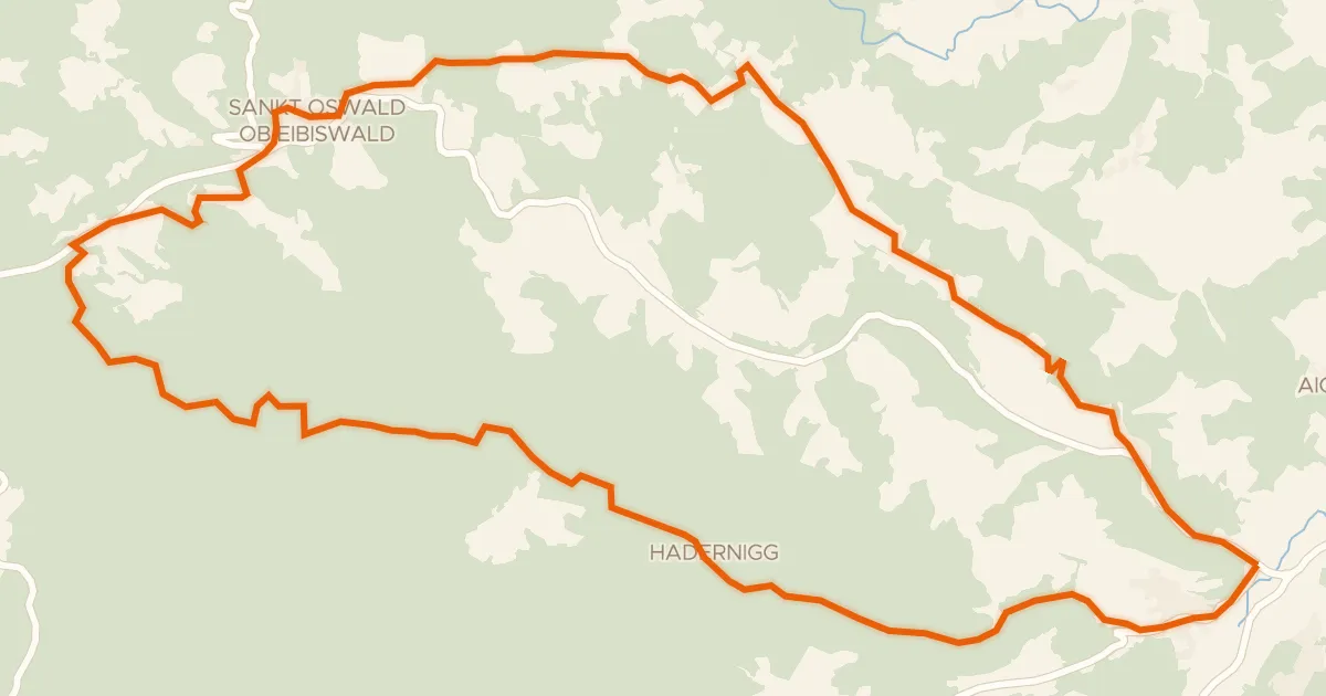 Kaart van de fietsroute Haderniggtour