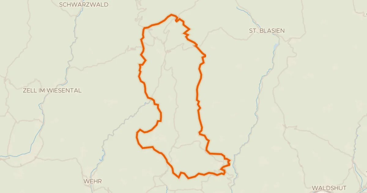 Map of the cycling route Rondje Hochkopfturm en Gletscherkessel Präg