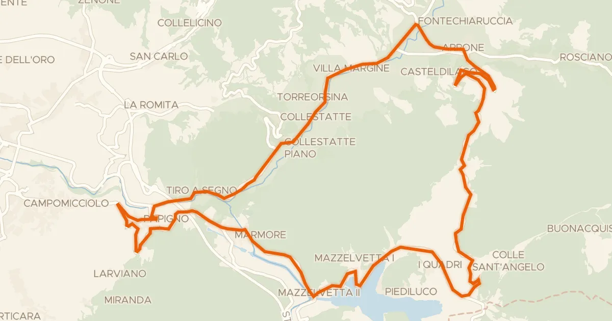 Map of the cycling route Grand Tour Rando Promo