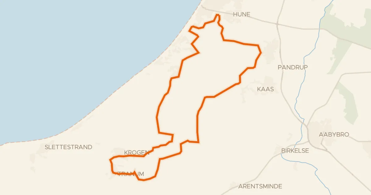 Kaart van de fietsroute Naturens Skattekammer