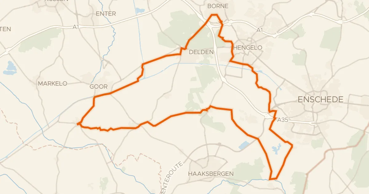 Map of the cycling route Rondje Weldam en Twickel