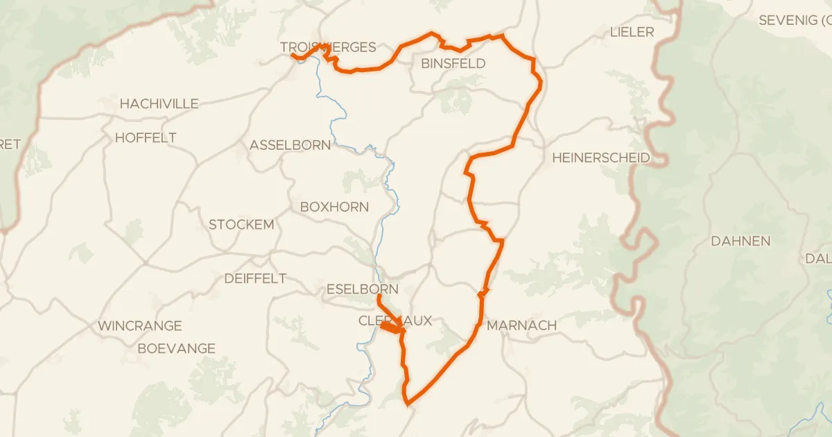Map of the cycling route Vëlost’OUR “Jardins à suivre”