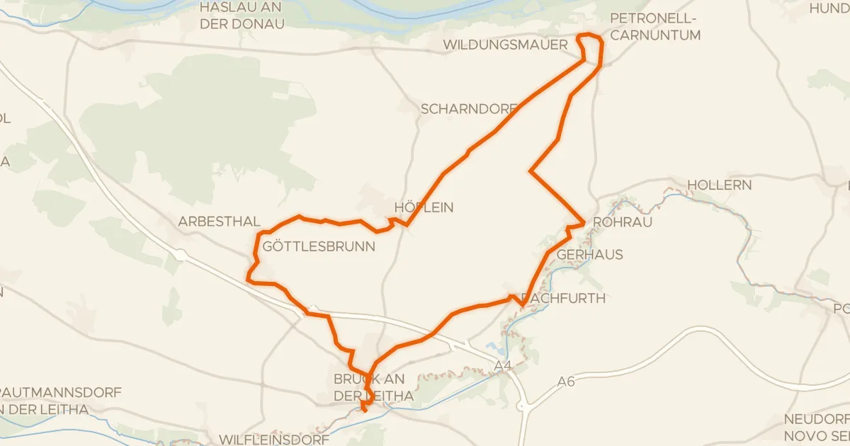 Kaart van de fietsroute Römer Tour