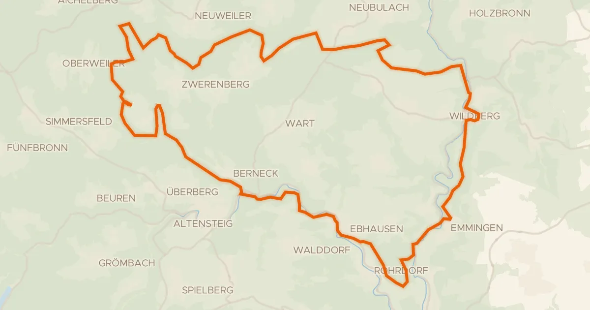 Map of the cycling route Rondje Burg Hornberg en Nagold