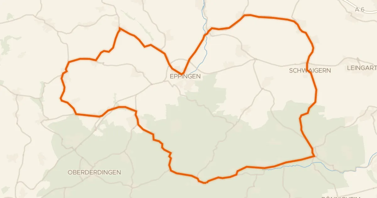 Map of the cycling route Rondje langs Burg Neipperg en Wasserschloss Menzingen