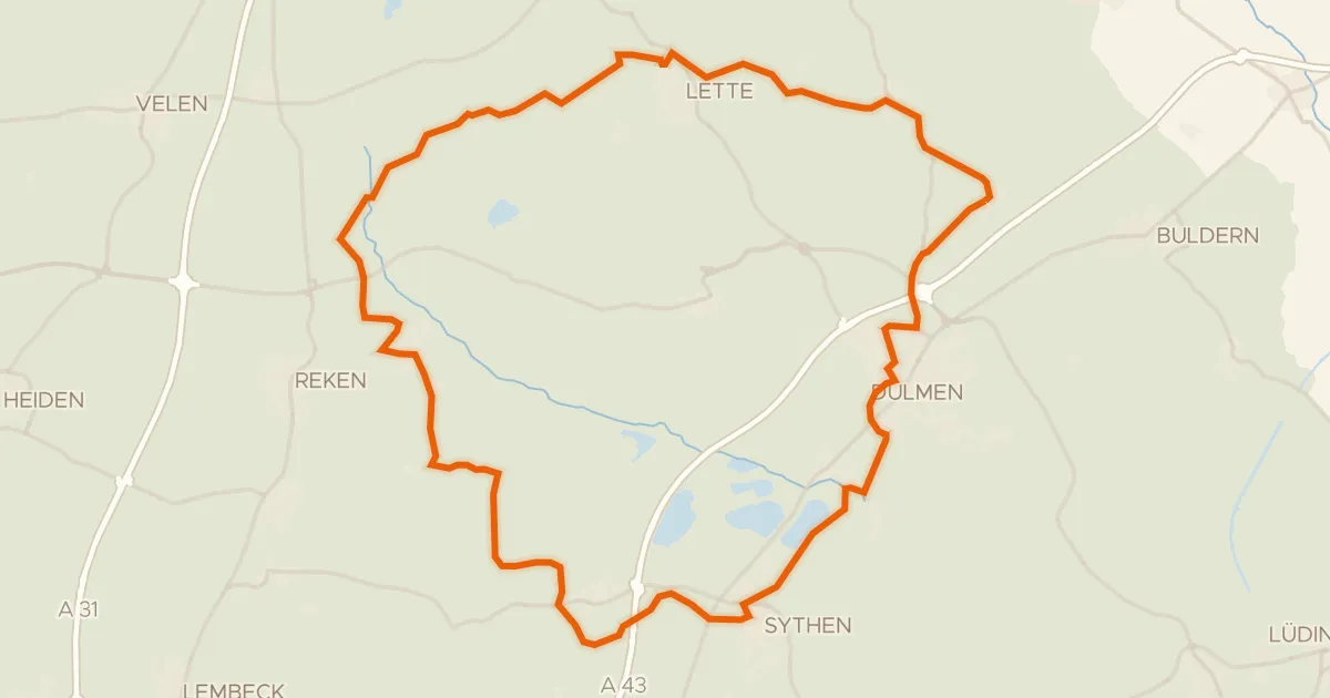 Map of the cycling route Rondje Erlenbruch „Sandheck“ en Weisses Venn-Geisheide