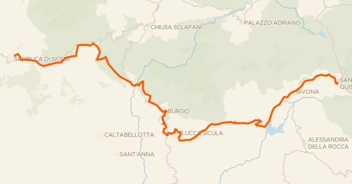 Kaart van de fietsroute Sicily Divide, Tappa 3