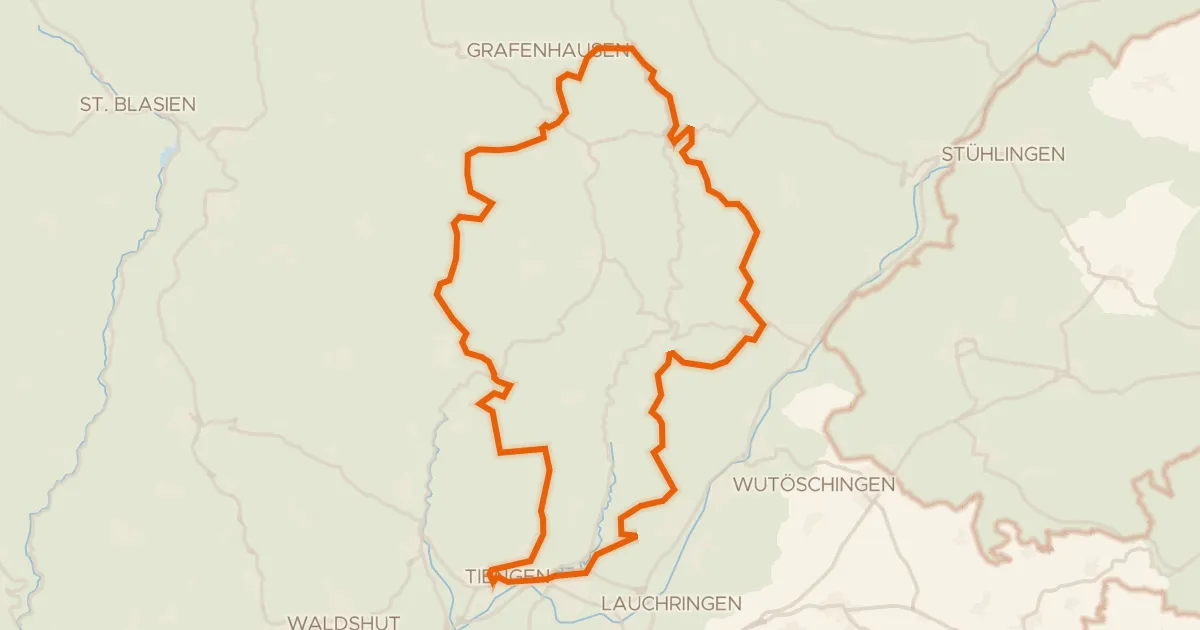 Kaart van de fietsroute Rondje Ruine Steinegg en Schwarza-Schlücht-Tal