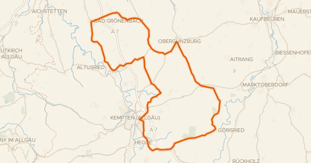 Map of the cycling route Rondje Hohes Schloss en Schornmoos