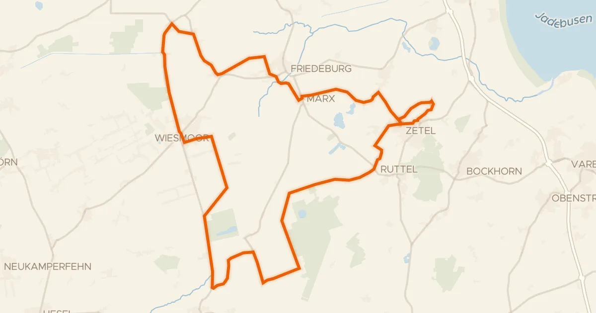 Kaart van de fietsroute Rondje Neudorfer Moor en Stapeler Moor und Umgebung
