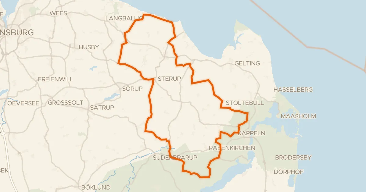 Map of the cycling route Rondje Schlei en Thorsberger Moor