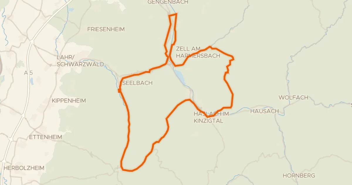Kaart van de fietsroute Rondje Schloss Dautenstein en Hoher Geisberg