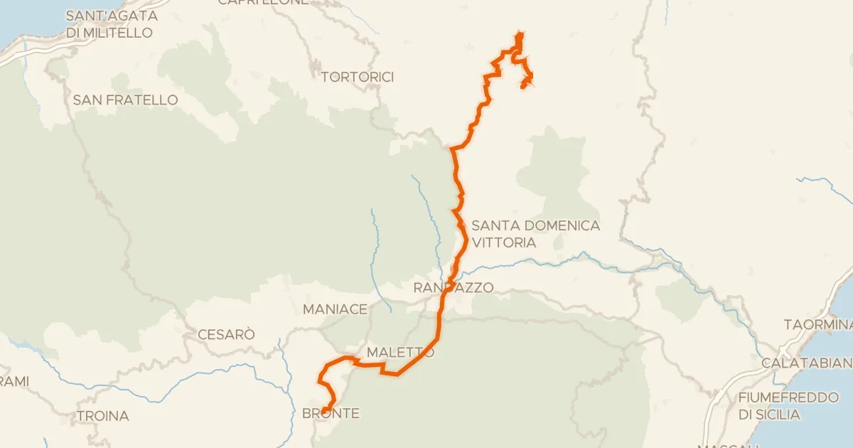 Map of the cycling route ABT Tappa 40: Montalbano Elicona - Bronte