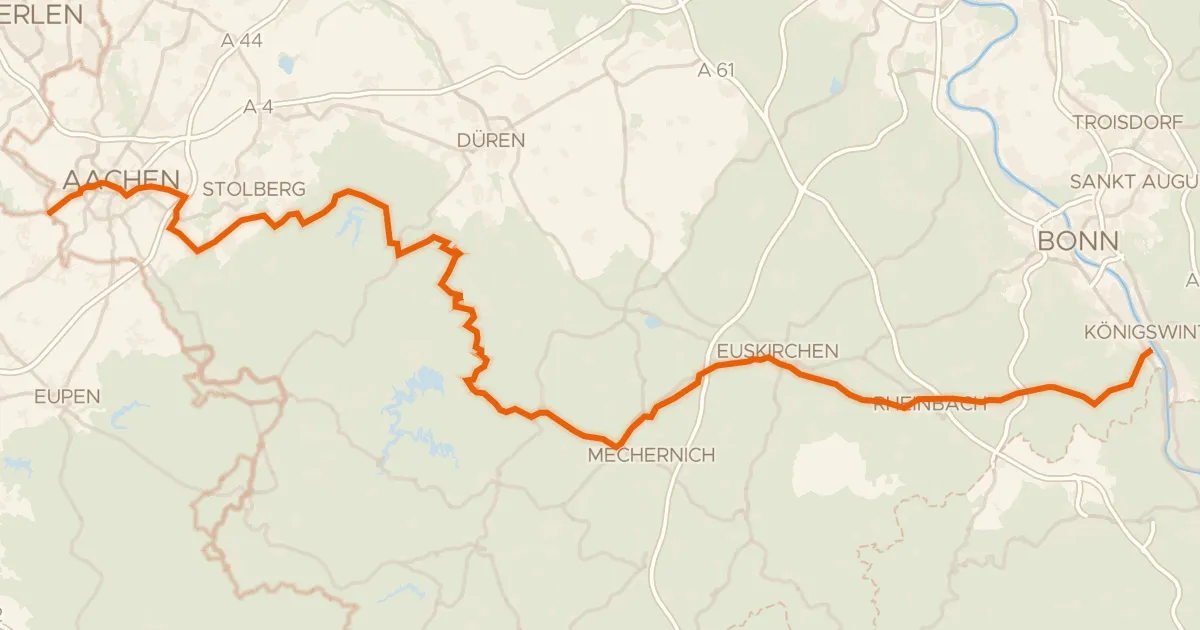 Map of the cycling route EuroVelo 3 - Pilgrim's Route - part Germany #9 Wasserburgen Route
