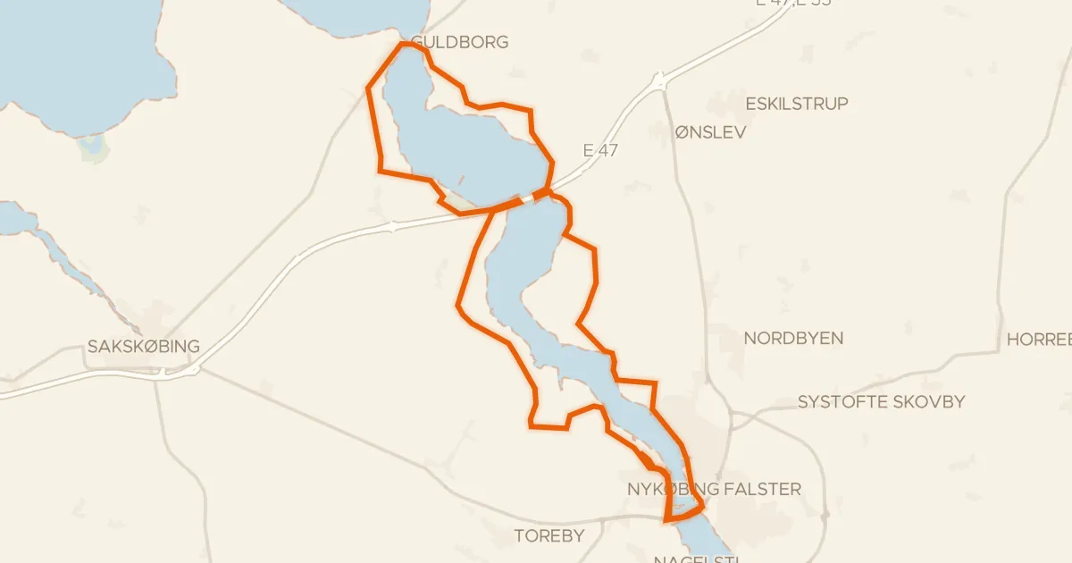 Kaart van de fietsroute Sundruten