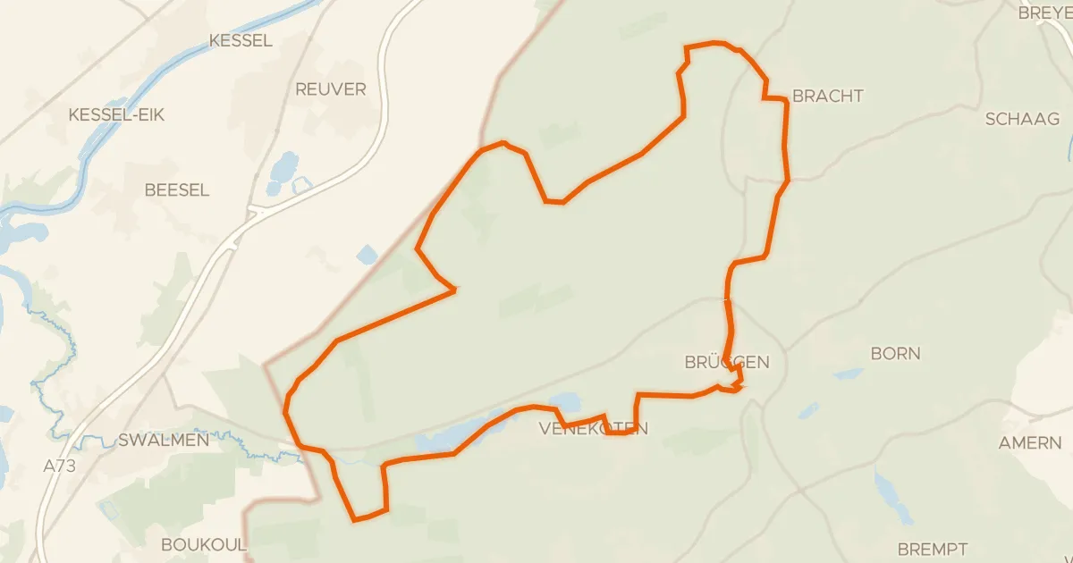 Map of the cycling route Radrundwanderweg Brüggen