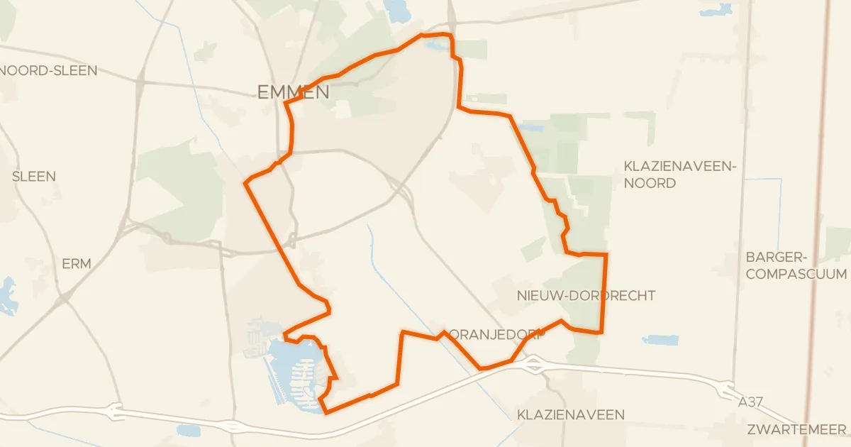 Kaart van de fietsroute Rondje Knoal