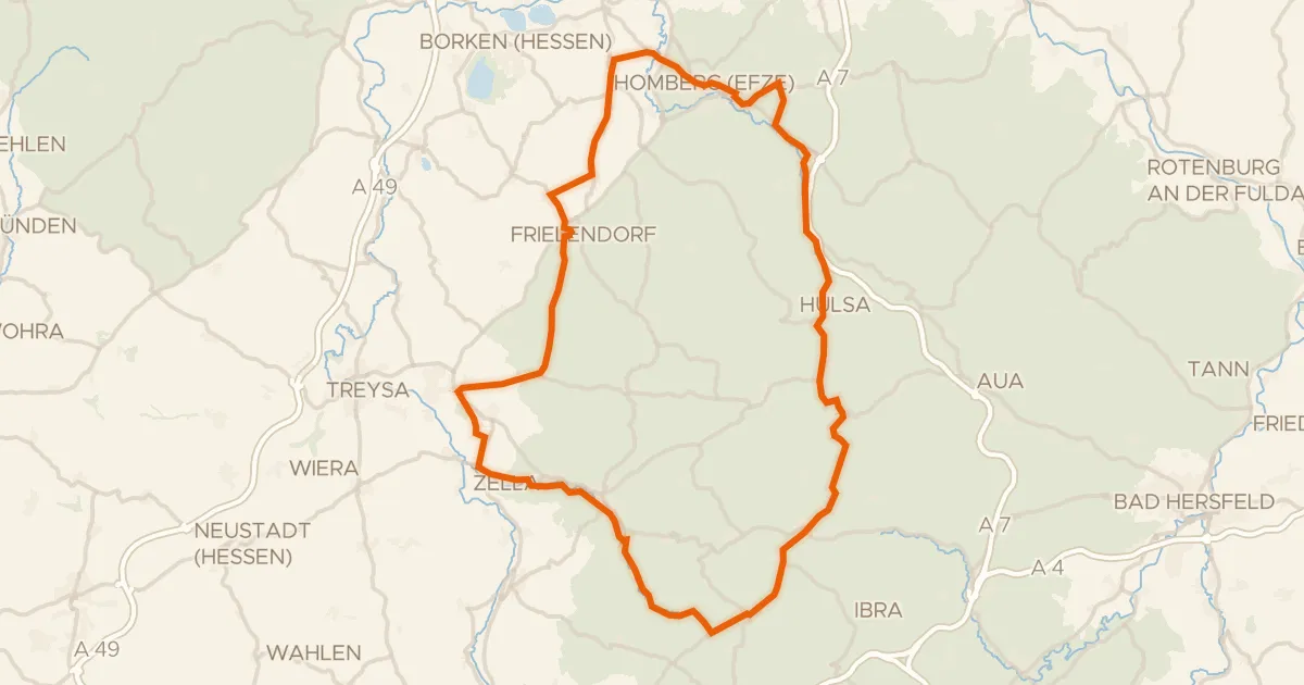 Kaart van de fietsroute Rondje Schloss Hausen en Kalkberg bei Weißenborn