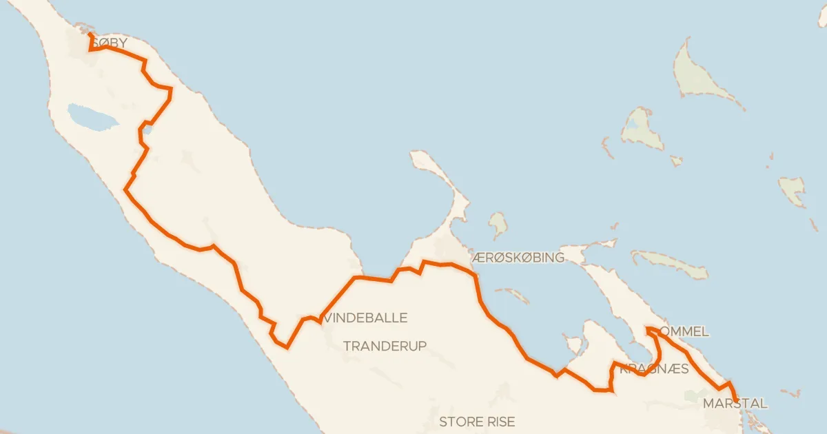 Map of the cycling route Herregårdsruten 09 Ærø