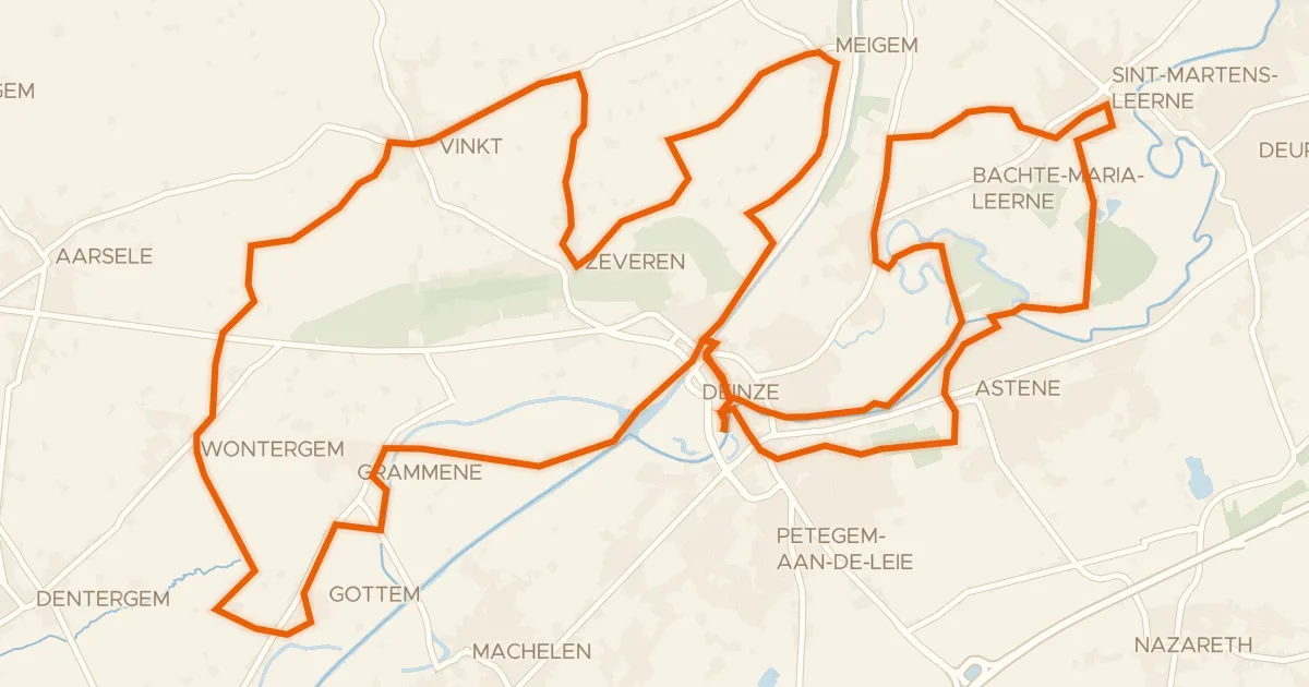 Kaart van de fietsroute Elfdorpenroute