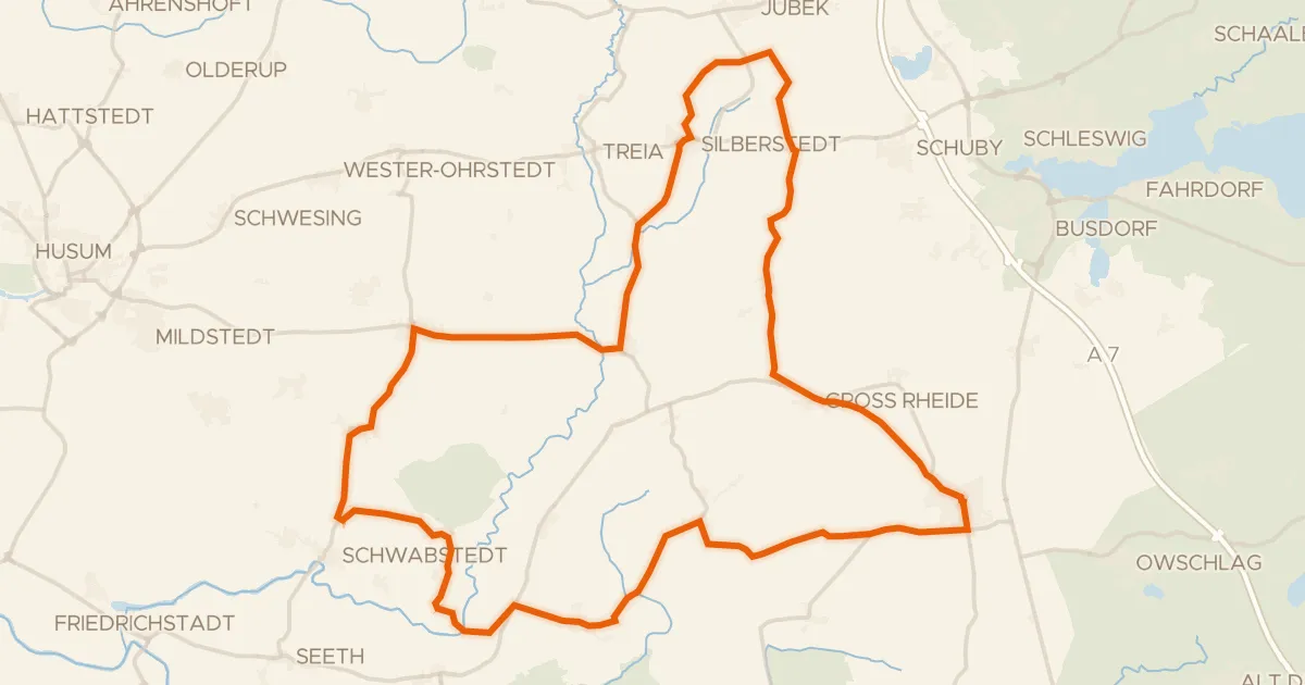 Map of the cycling route Rondje Wildes Moor bei Schwabstedt en Haithabu-Dannewerk