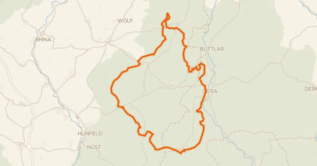 Map of the cycling route Rondje Schloss Geisa en Breiter Berg bei Haselstein