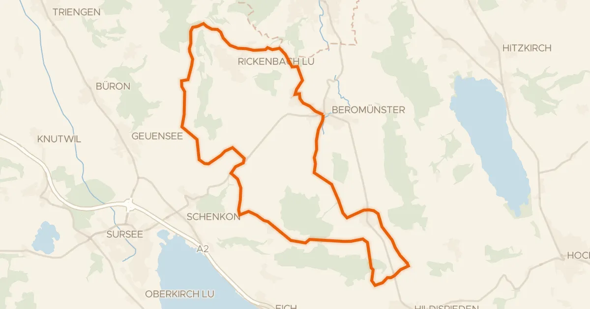 Kaart van de fietsroute Runde Michaelsamt