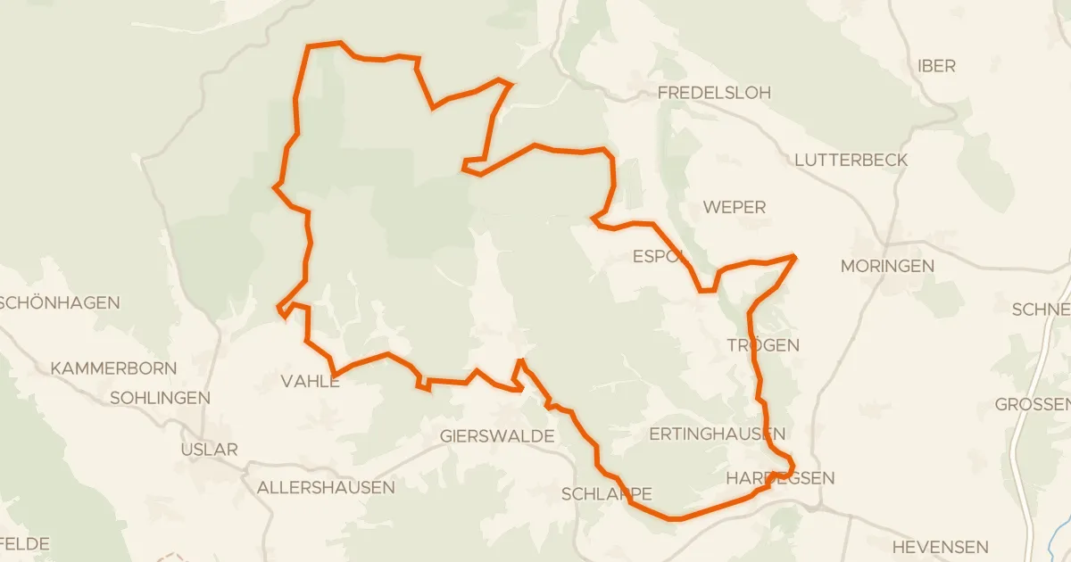 Map of the cycling route Rondje Burg Hardeg en Solling