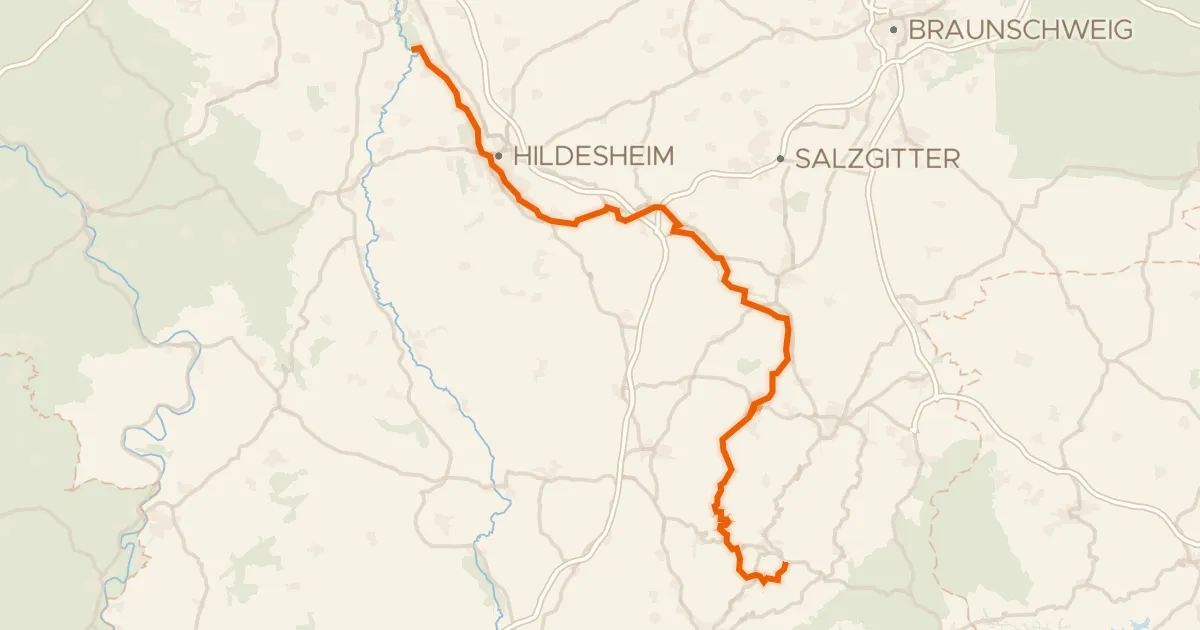 Map of the cycling route Innerste-Radweg