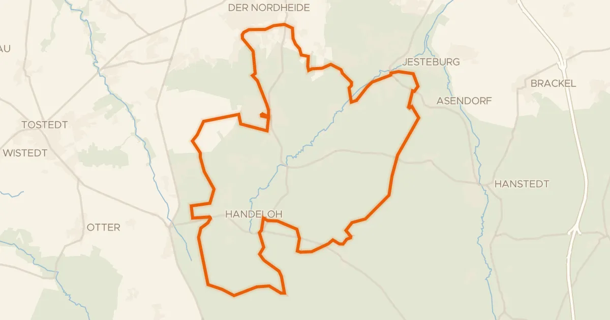 Map of the cycling route Rondje Seeve en Lüneburger Heide