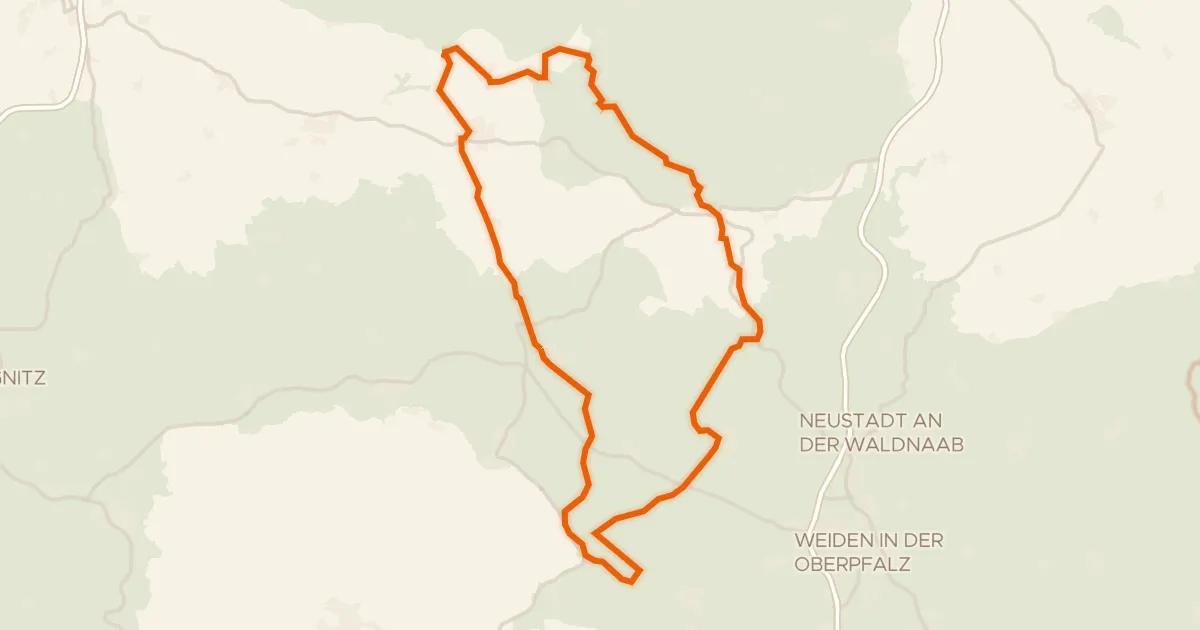 Kaart van de fietsroute Rondje Schloss Dießfurt en Naturpark Steinwald