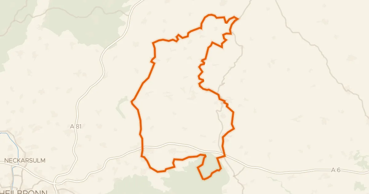 Map of the cycling route Buckelestour