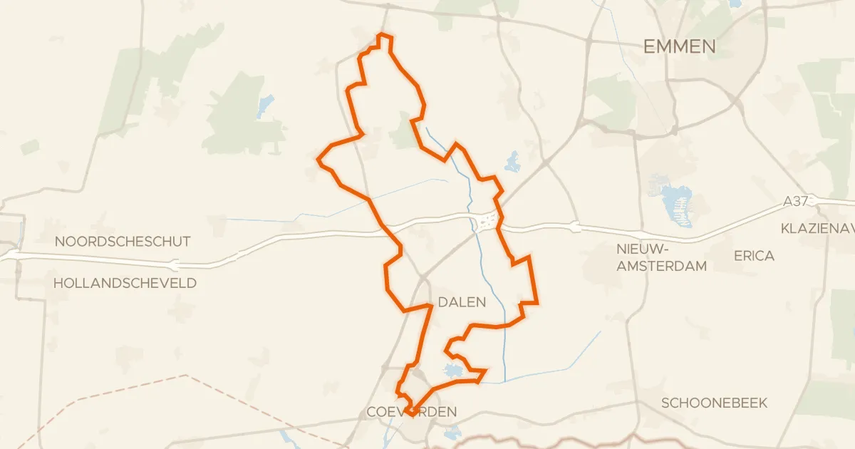 Kaart van de fietsroute Klenckeroute