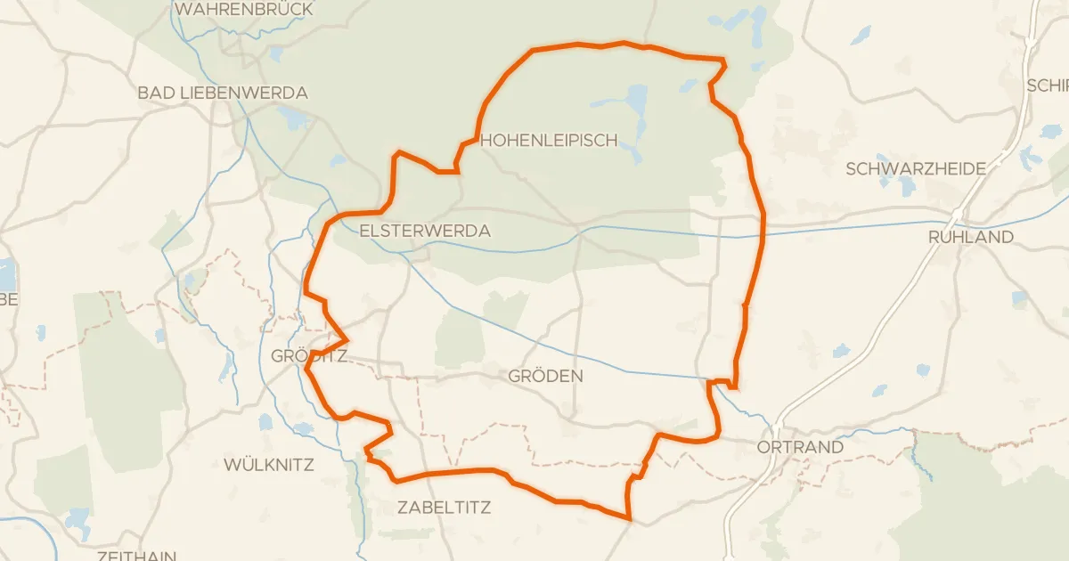 Kaart van de fietsroute Rondje Radener Runze en Welkteich