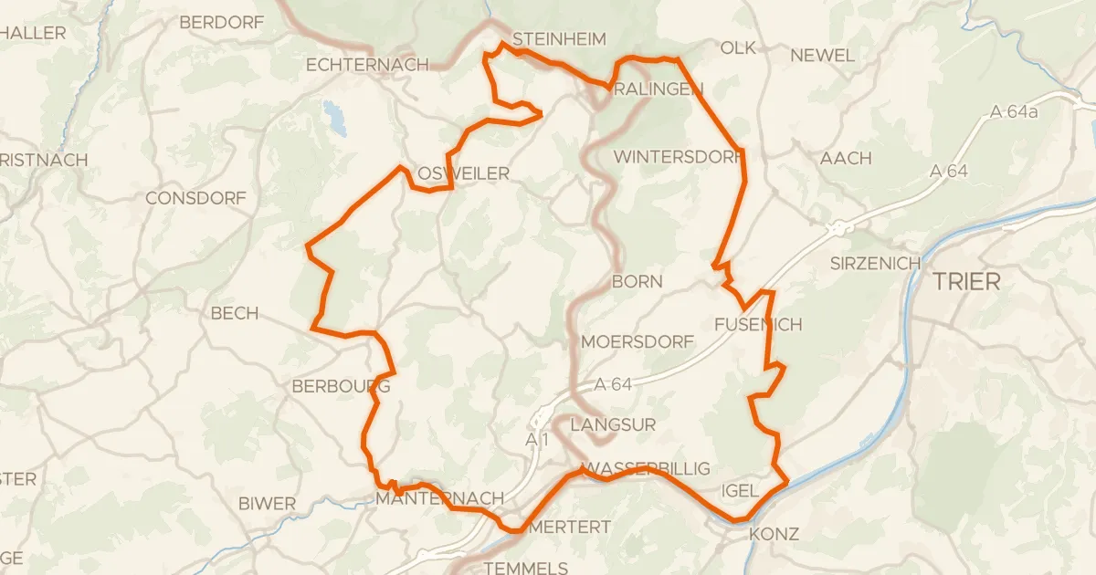 Map of the cycling route Rondje Kiesgrube bei Oberkirch en Saar
